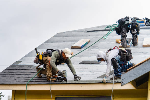 Professional Gutter Installation technician working in Oxford, NY